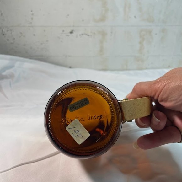 Amber Glass Mug Wood Handle Cup Siesta Ware The Bounty Pirate Vintage Retro - Picture 6 of 6